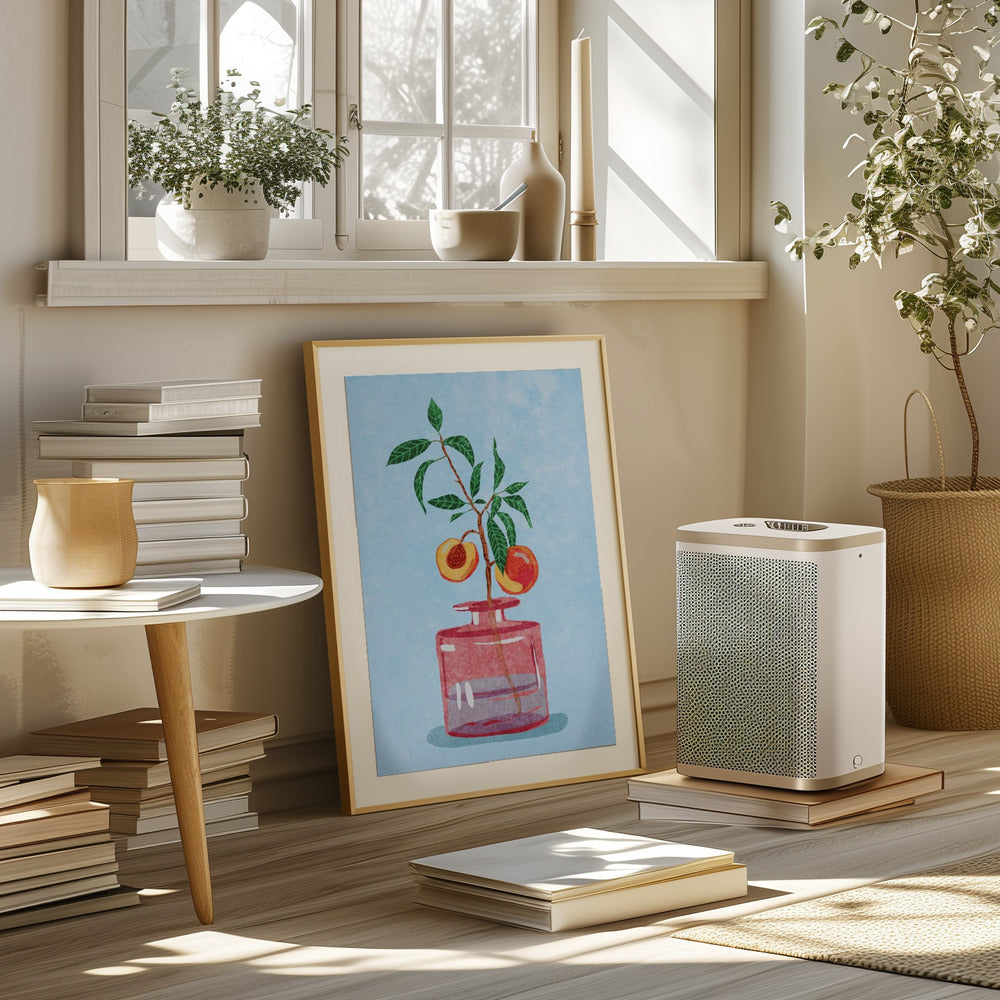 Peach Tree in Vase Poster