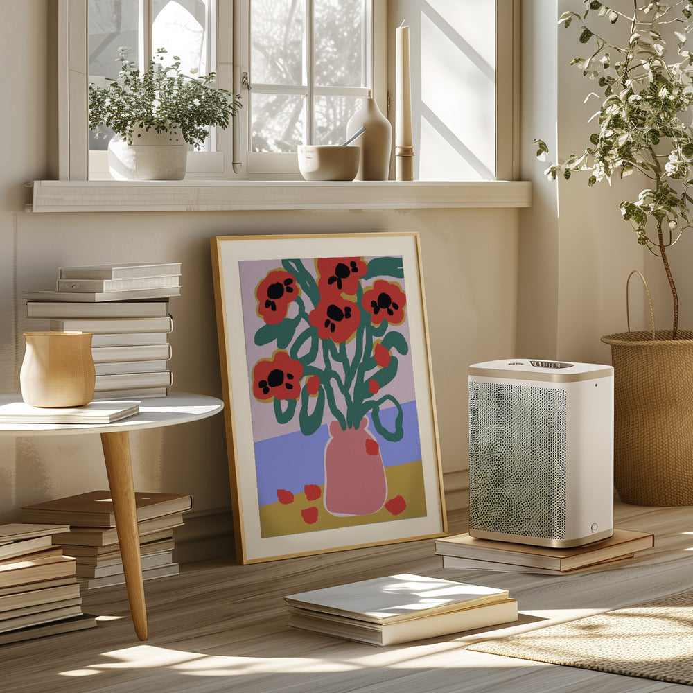 Poppy In Pink Vase Poster