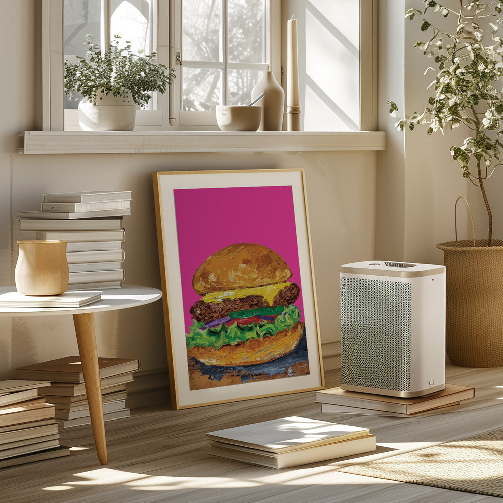 Burger Pink Poster