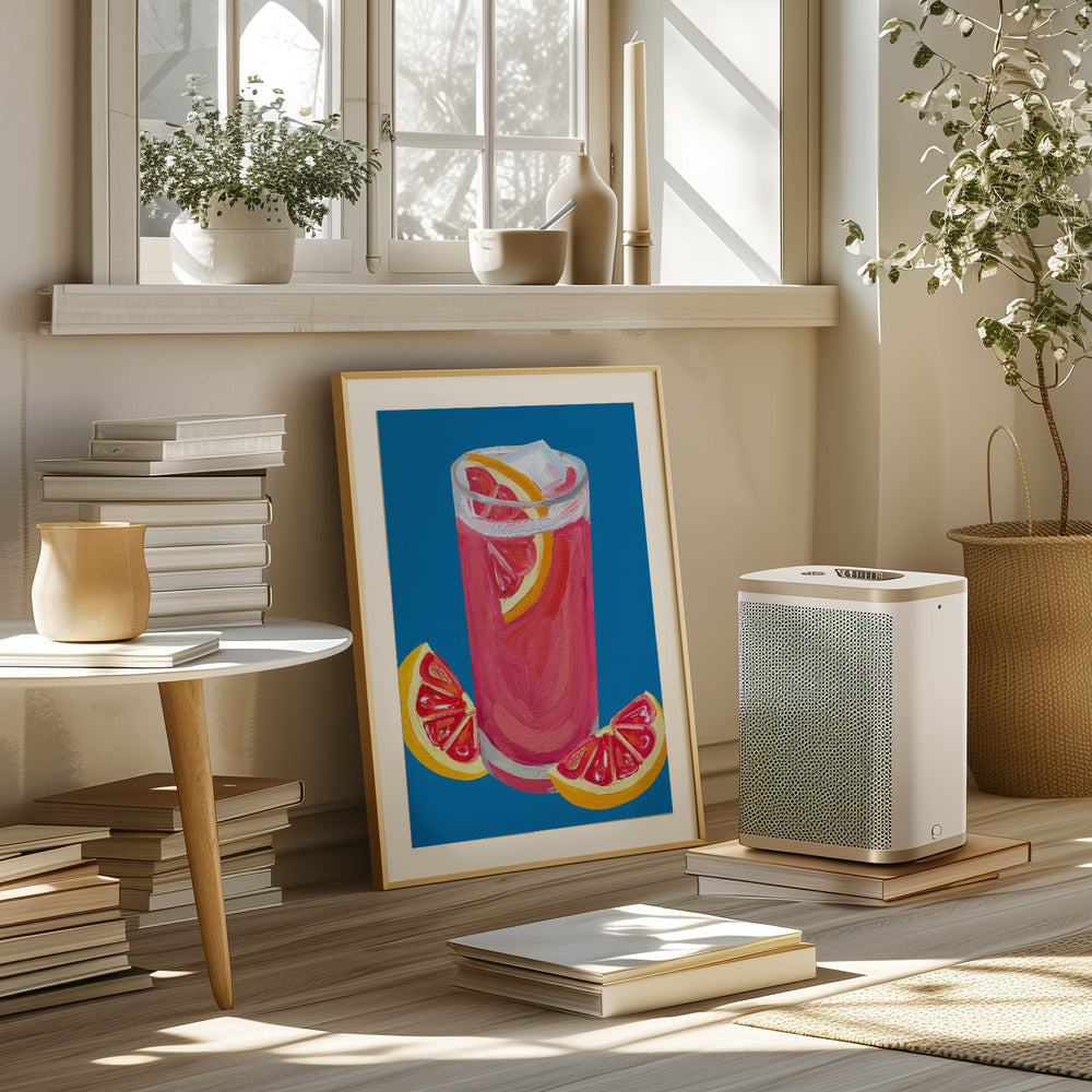 Grapefruit Paloma Blue Poster