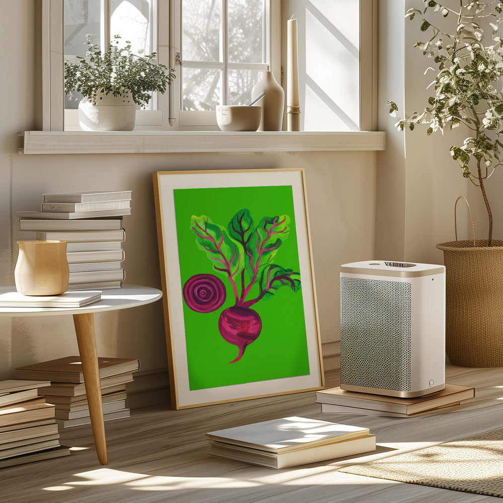 Beetroot Swirl Green Poster