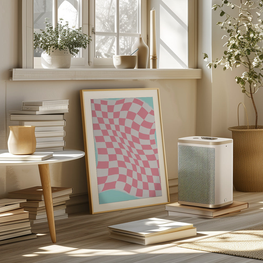 Pink Checker Cloth Poster