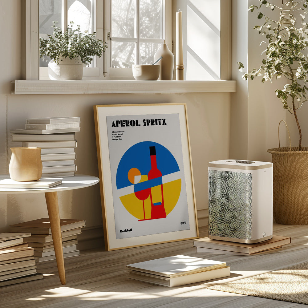 Aperol Spritz Cocktail Bauhaus Art Print Poster