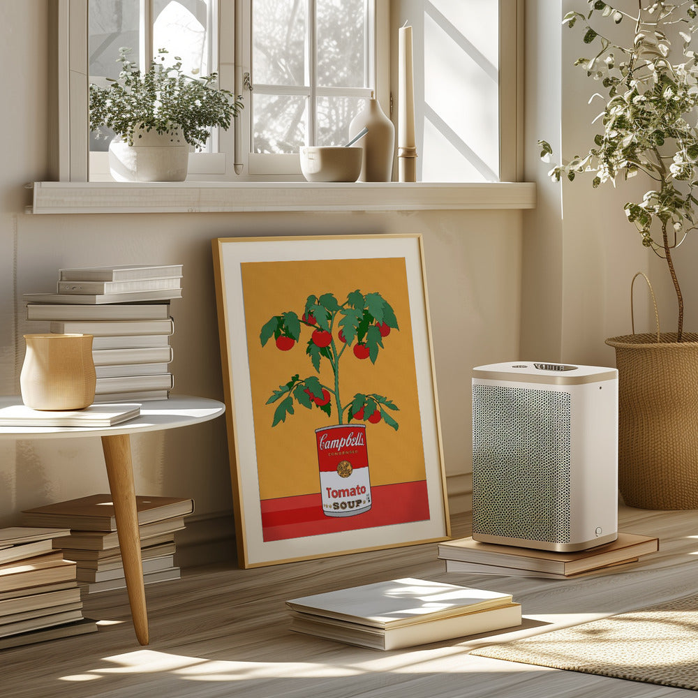 Campbells Soup Tomato Plant Retro Illustration Poster