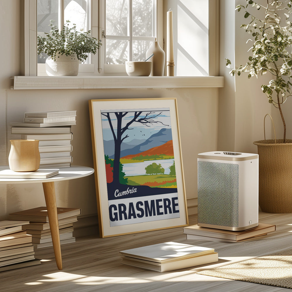 Grasmere Lake District Travel Print Poster