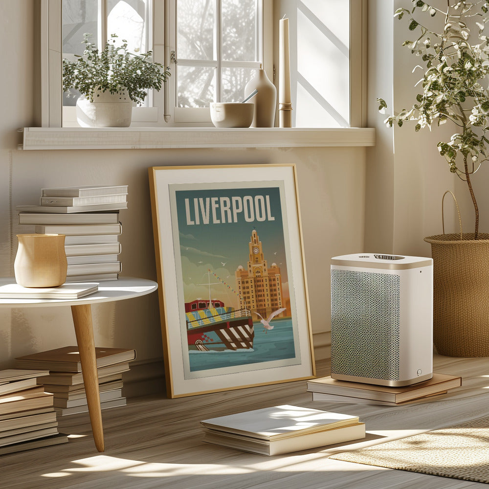 Liverpool Liver Building Travel Print Poster