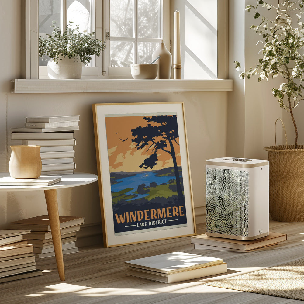 Windermere Lake District Travel Print Poster