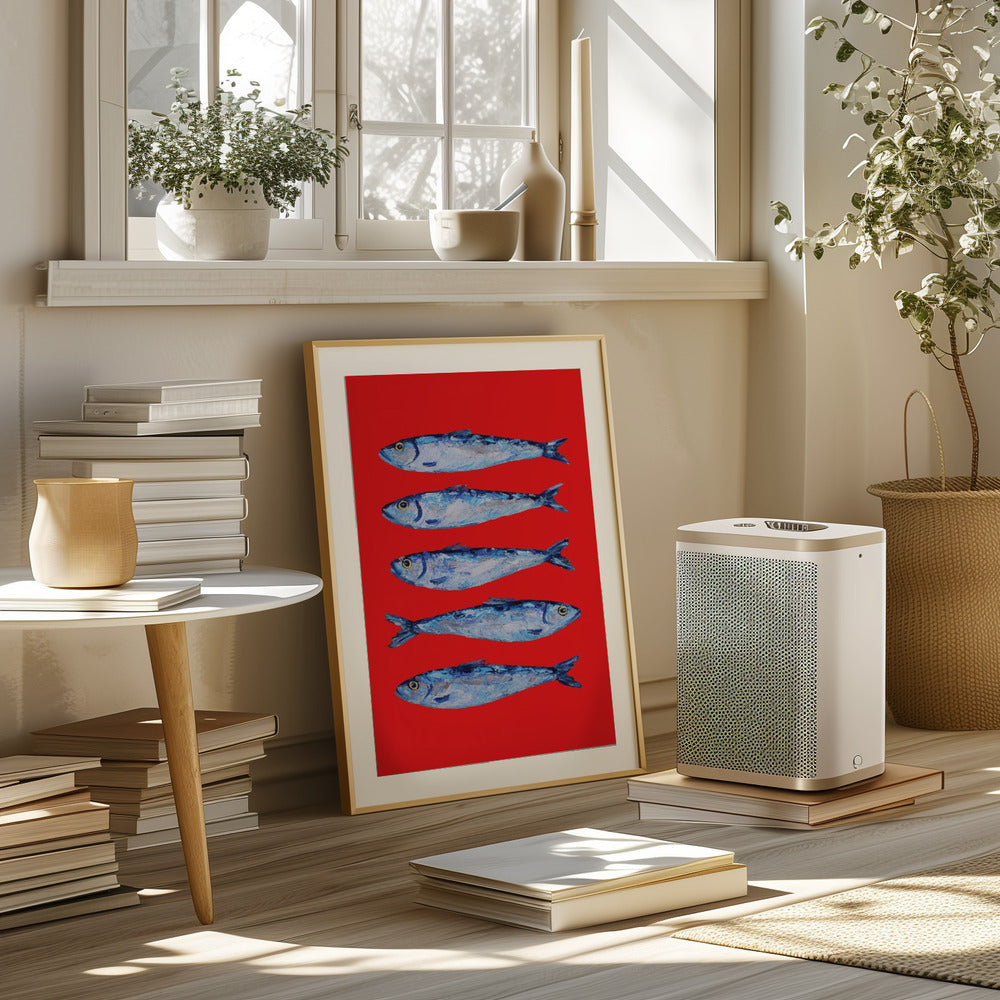 Sardines Berry Red Poster