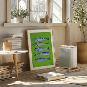 Sardines Lime Green Poster