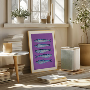 Sardines on Purple Poster