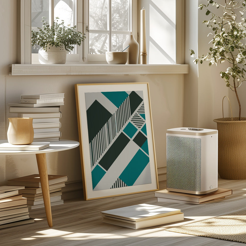 Geometric Teal Poster