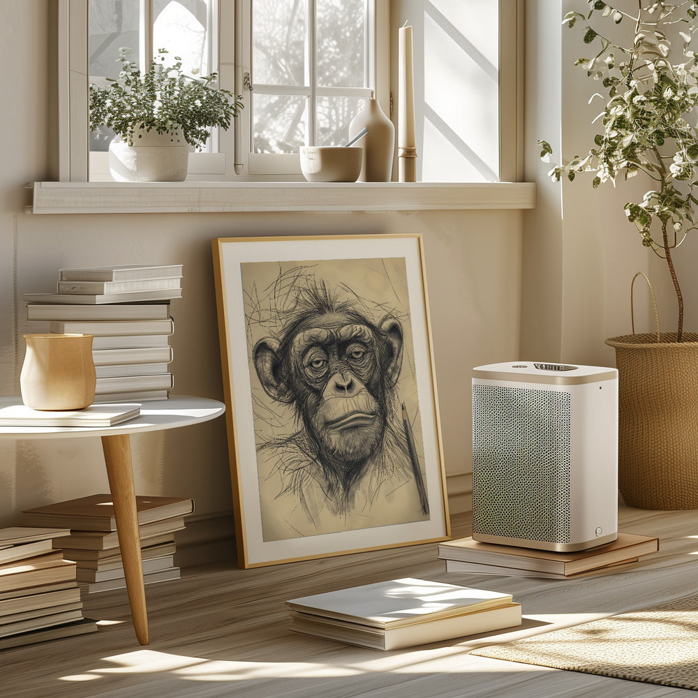 Monkey drawing Poster