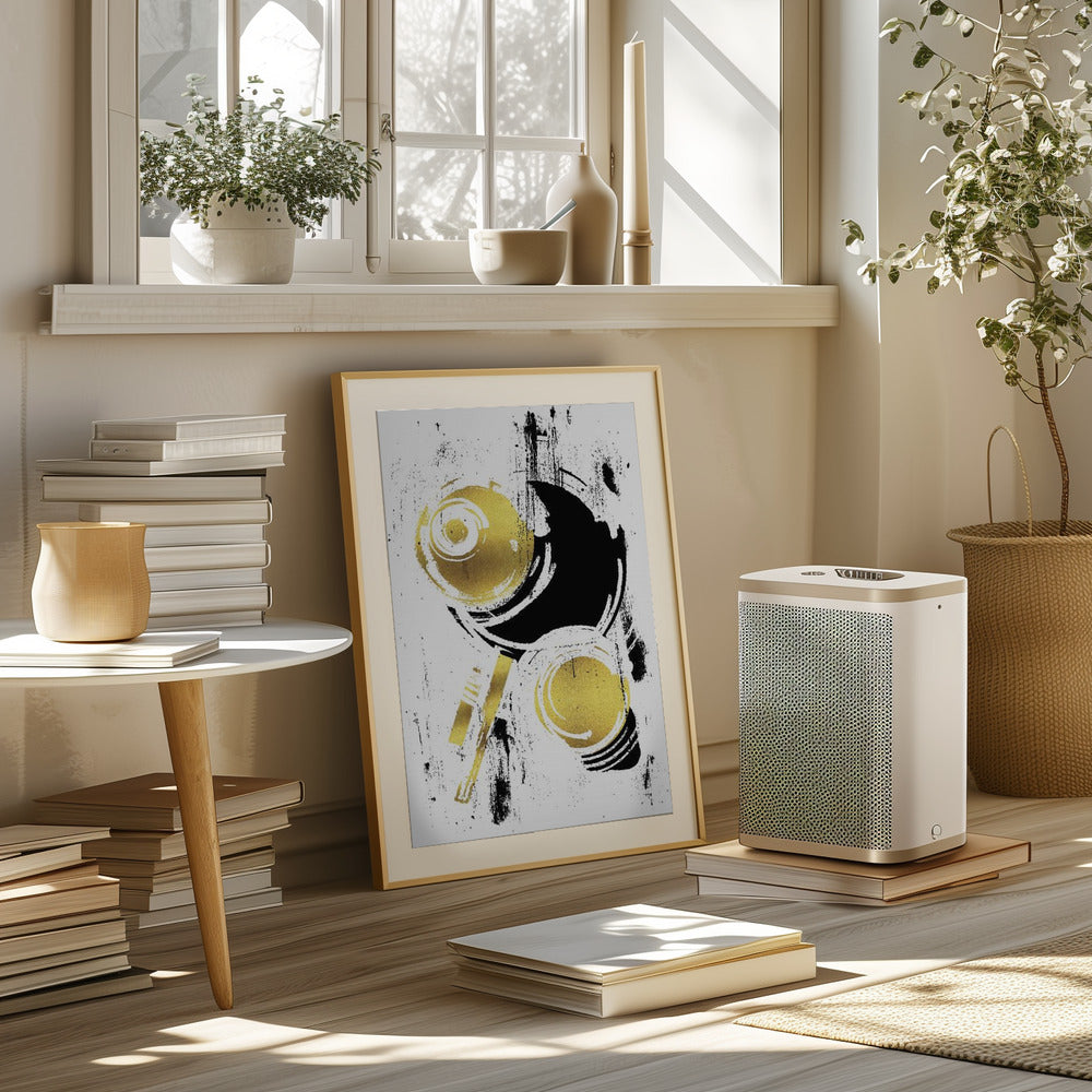 ABSTRACT ART Flying spheres Poster