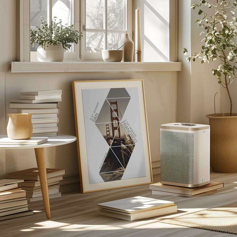 Coordinates SAN FRANCISCO Golden Gate Bridge Poster