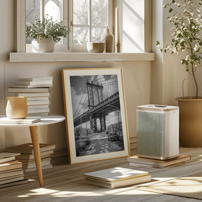 NEW YORK CITY Manhattan Bridge - upright slim panorama Poster