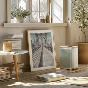 NYC Brooklyn Bridge Panorama | urban vintage style Poster