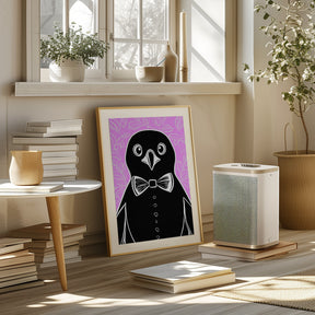 Penguin with bow tie Poster