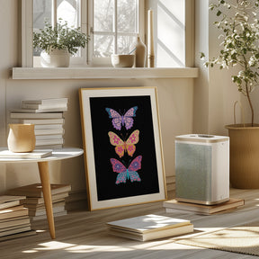 Colorful floral butterflies III Poster