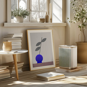 Blue round vase Poster