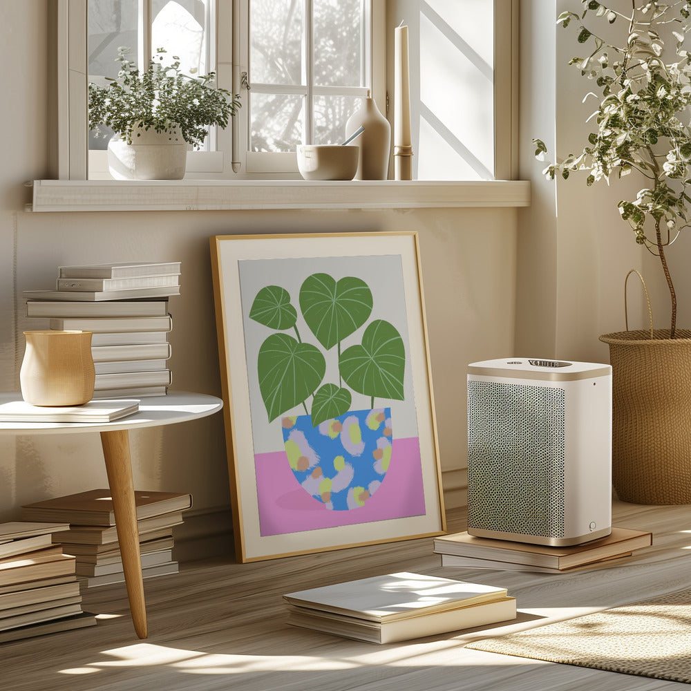 Plant in Patterned Pot Poster