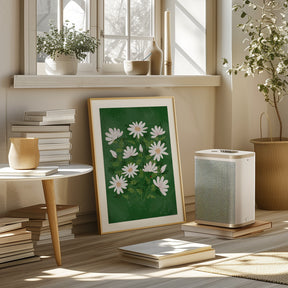 Ladybug flowers green Poster