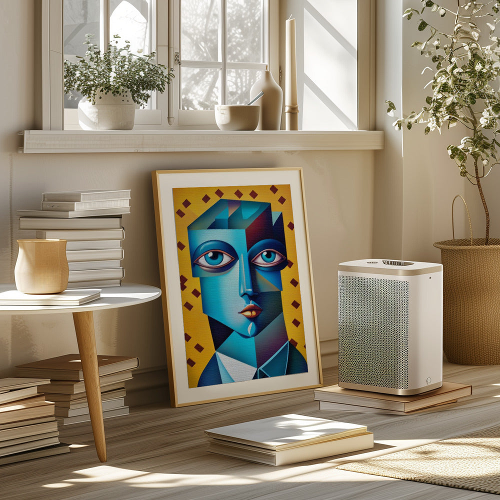 Cubist Abstract Face Poster