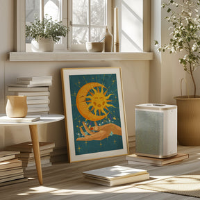 Sun and moon in my hand Poster