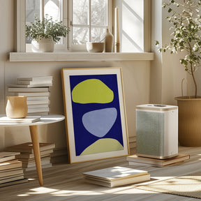 Abstract Forms Blue and yellow Poster