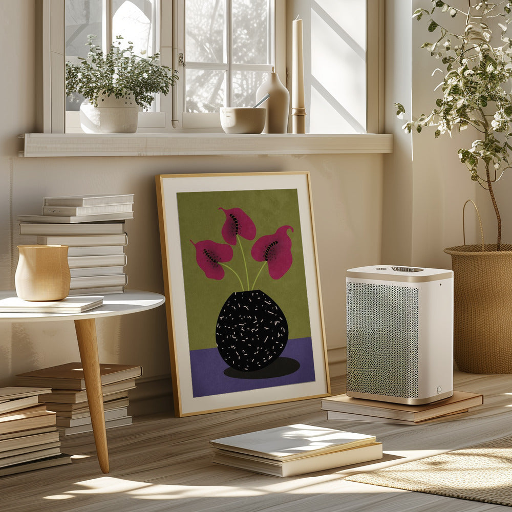 Nice flowers in vase Poster