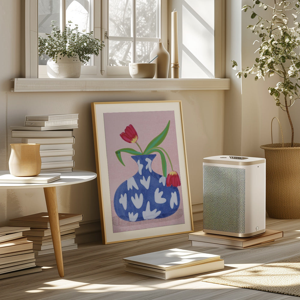 Tulpe in vase Poster