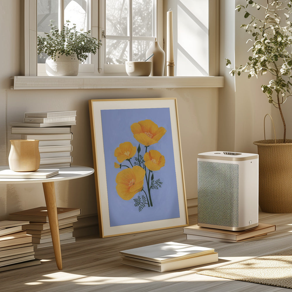 Bouquet of orange California poppies Poster