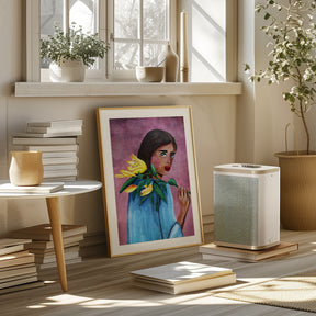 Woman With Lily Poster