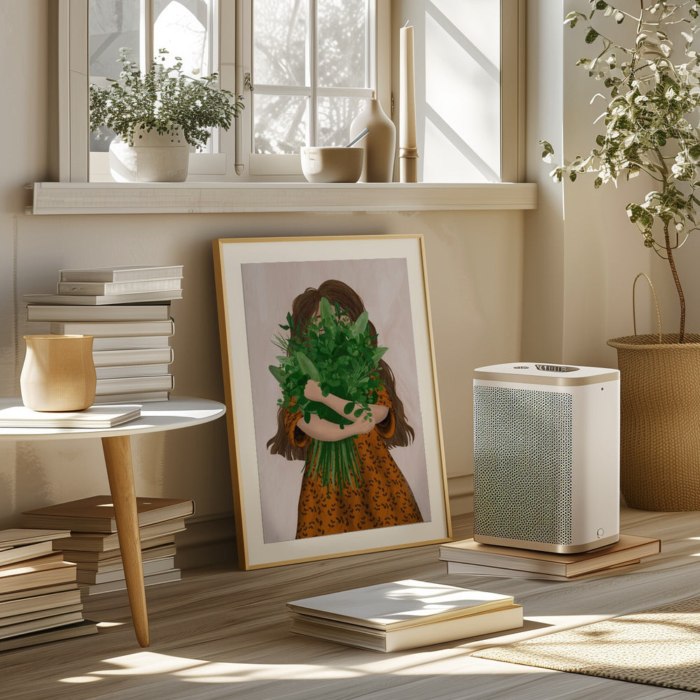 Girl with posy Poster