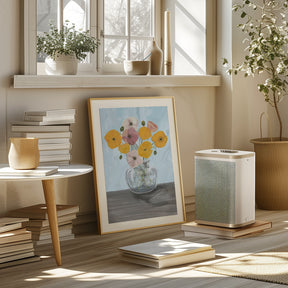 Vase with poppys Poster