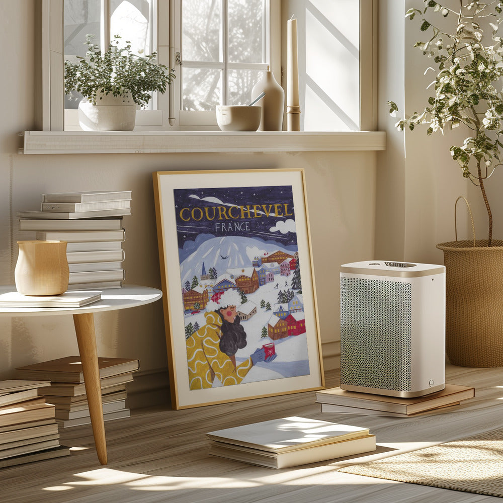 Travel Poster woman in France, Courchevel Poster