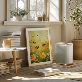 Bees and Flowers Poster