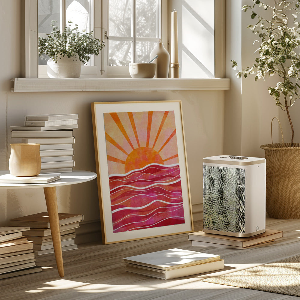 Sea Sunset Pink Poster