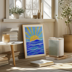 Sea Sunset Blue Poster