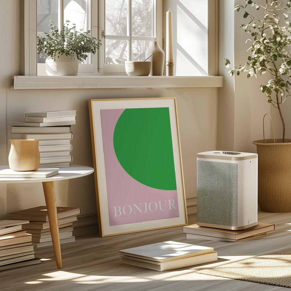 Bonjourpinkgreen Size24x36 Poster