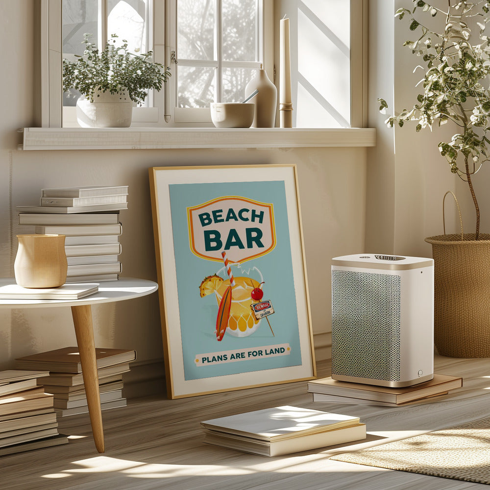 Beach Bar Summer Tropical Cocktail Bar Art Poster