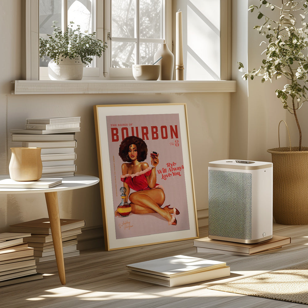 Babes of Bourbon Vol 8 Vintage Pinup Girl With Afro Poster