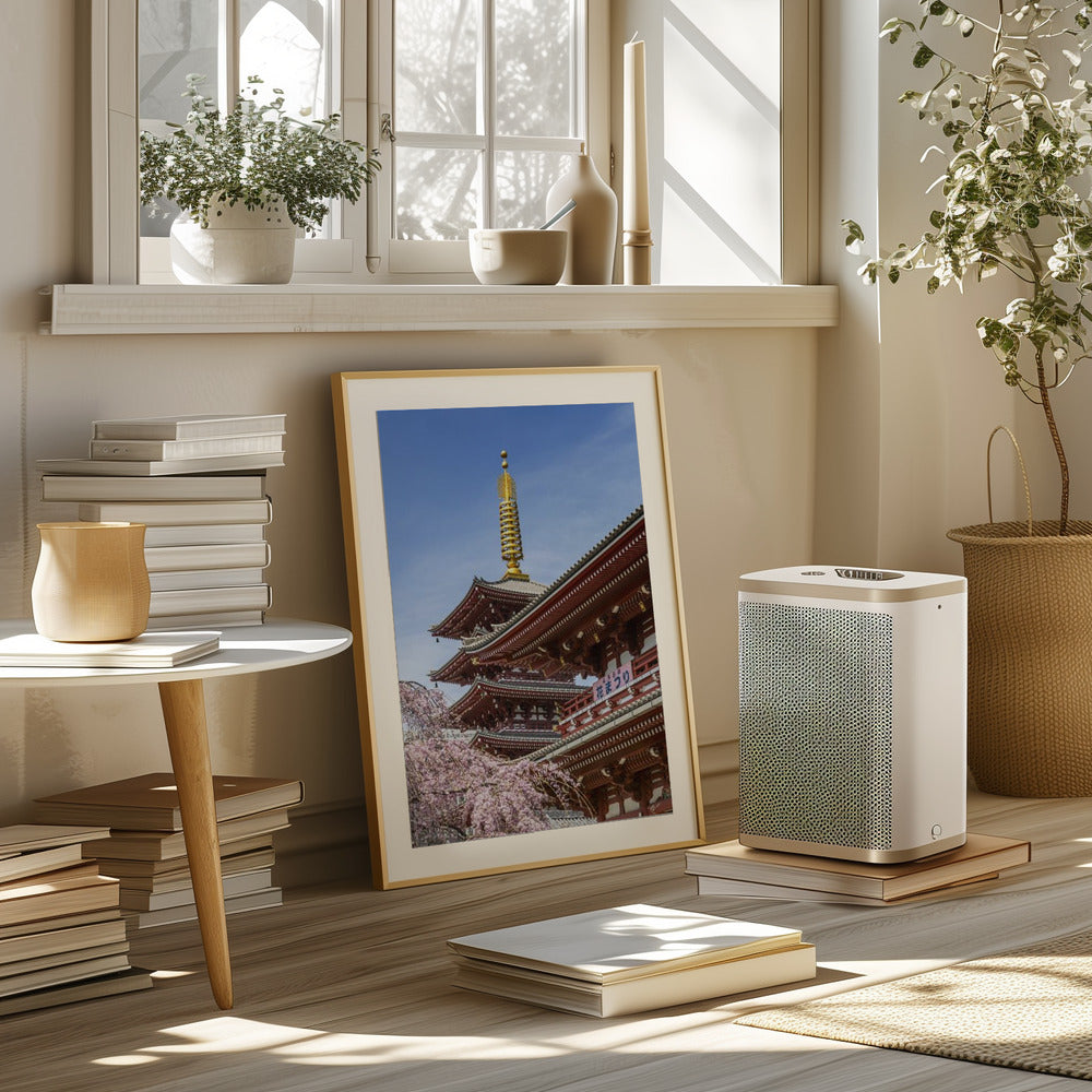 Charming Pagoda and Hozomon Gate of the Senso-ji temple in Tokyo Poster