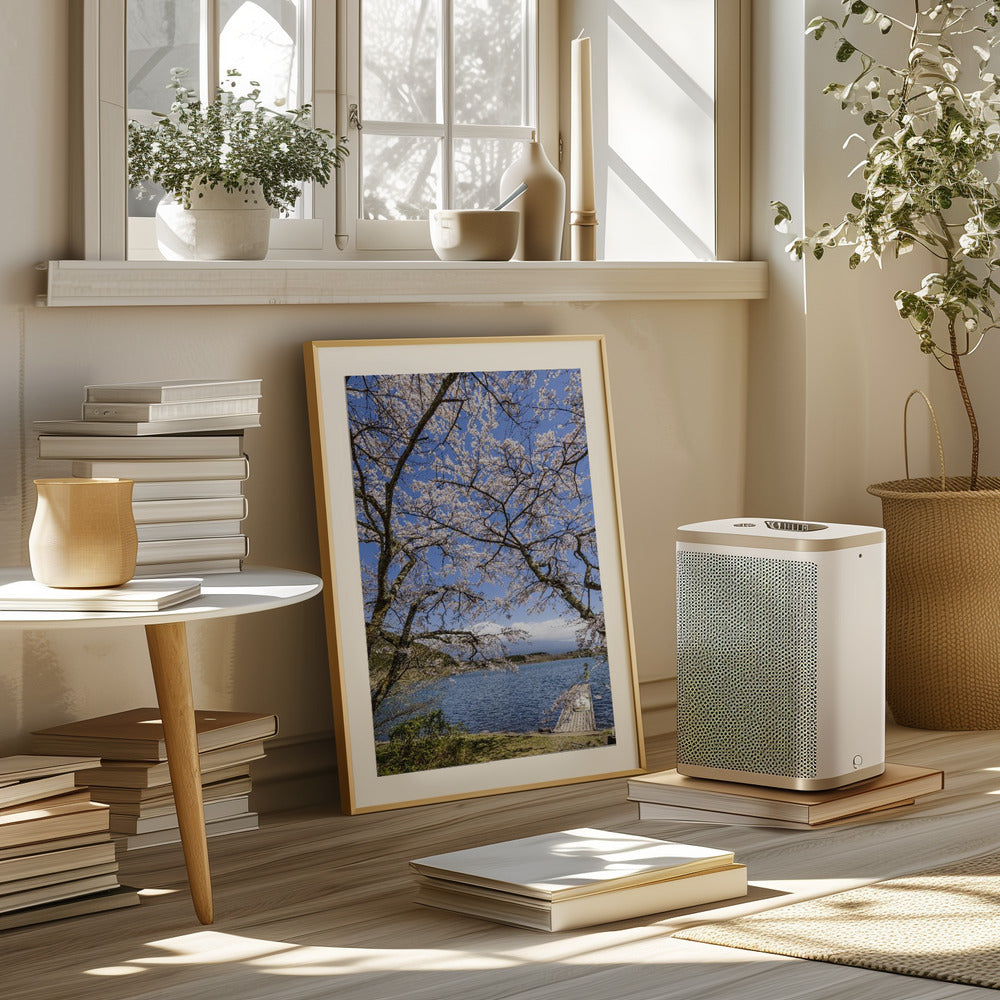 Charming Lake Tanuki with Mount Fuji Poster