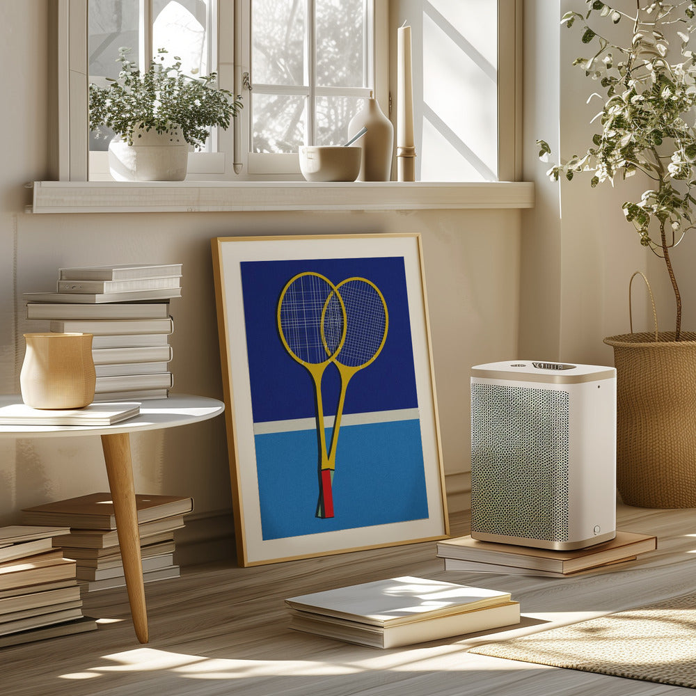 Wooden Badminton Rackets Poster