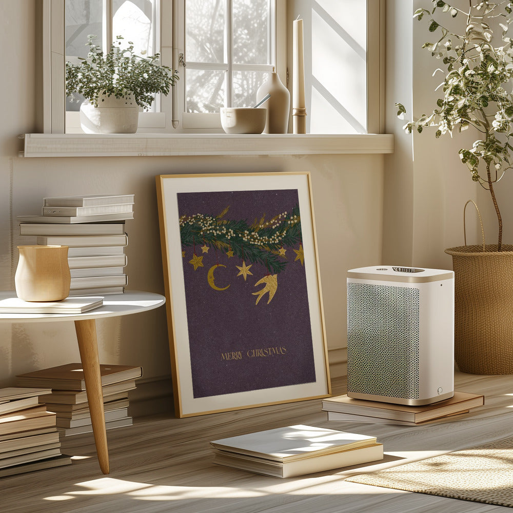 Christmas vintage toys on Christmas tree branches Poster