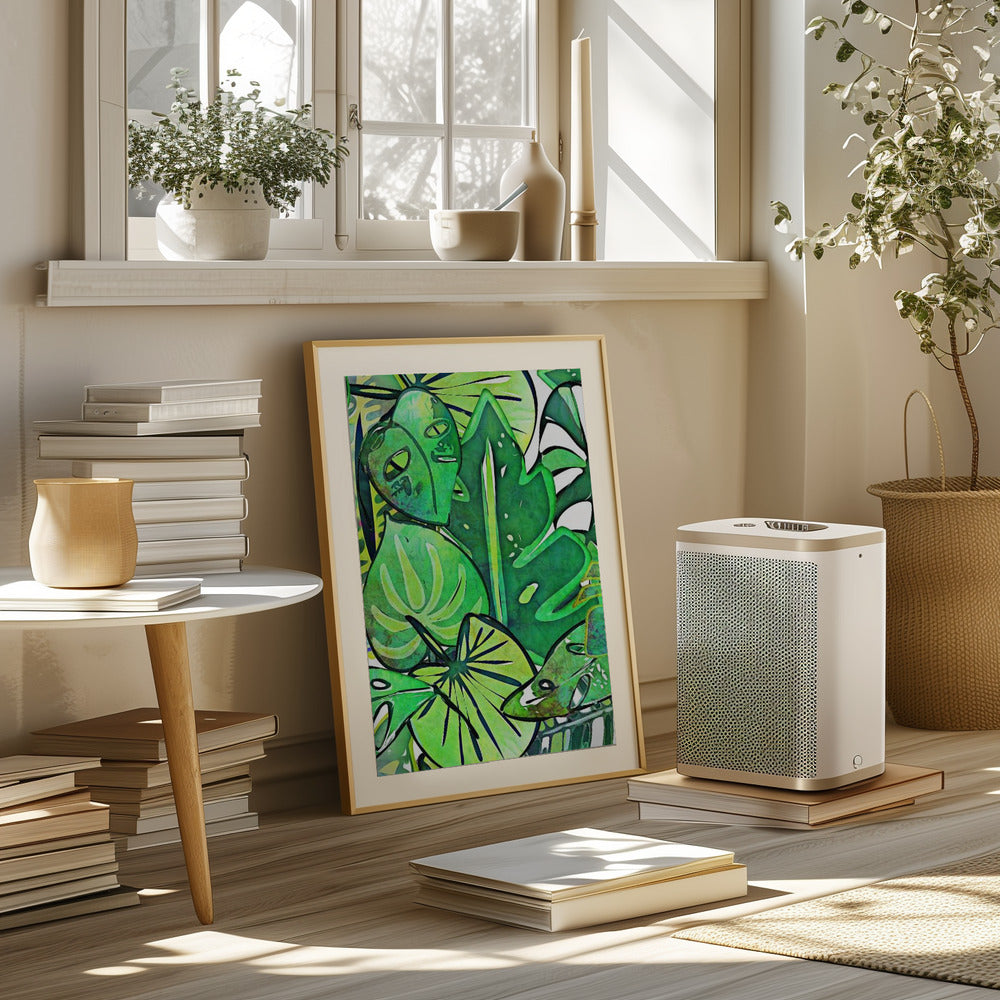 Lush Bohemian Tropical Leaves Poster