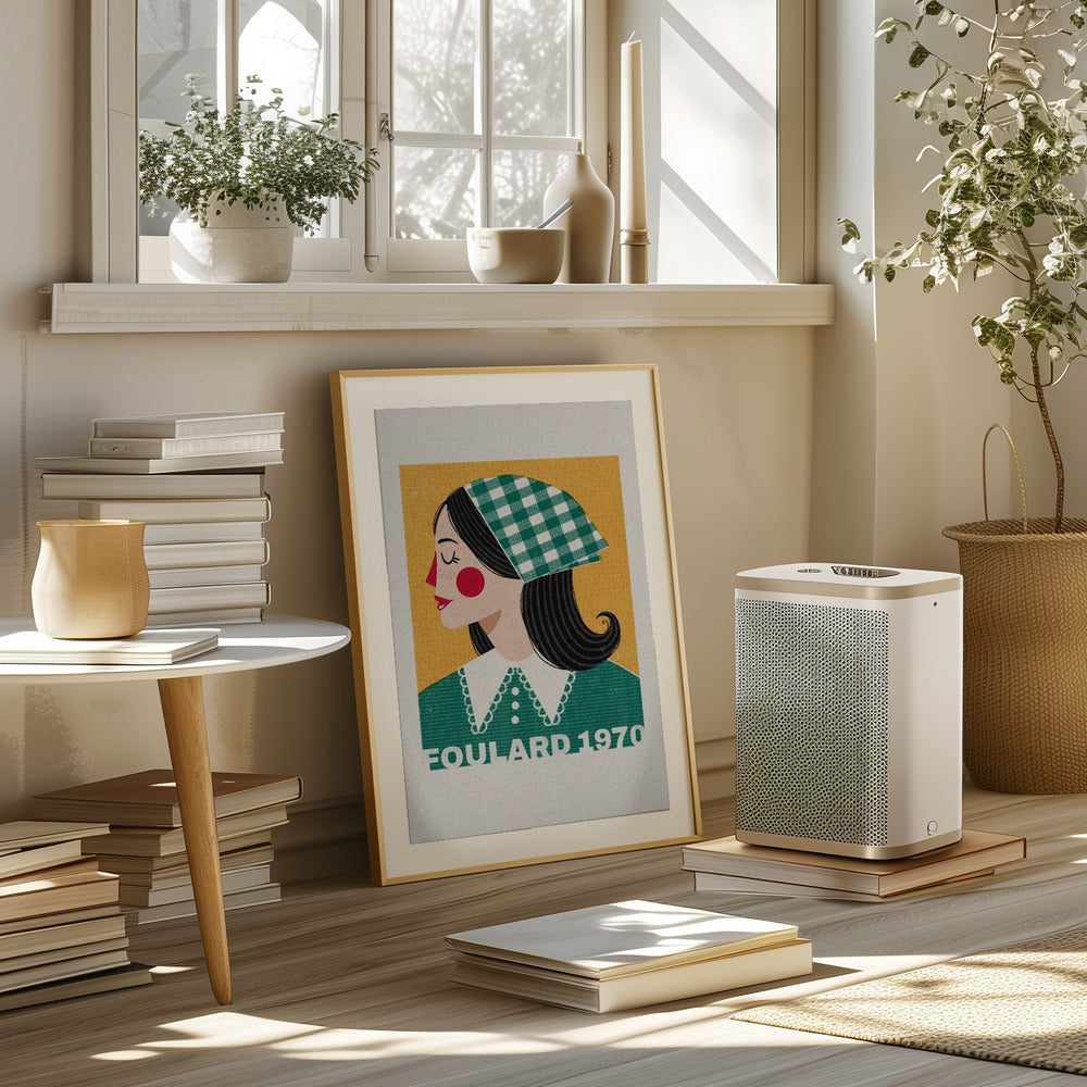 Foulard French Fashion Portrait Poster