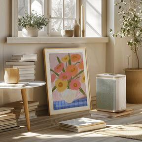 Summer Flowers In a Vase Illustration Poster