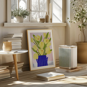 Yellow Tulips In a Vase Poster