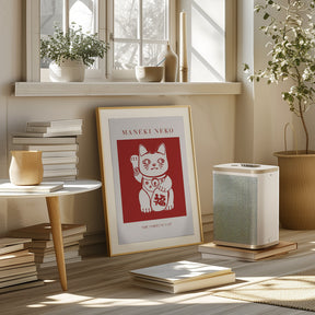 Maneki-Neko Cat Red Poster